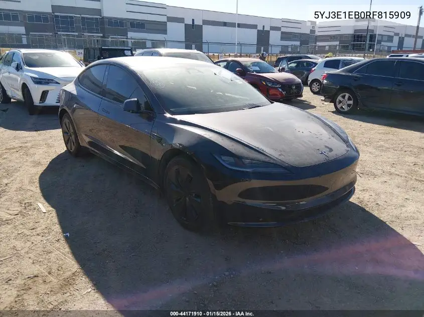 5YJ3E1EB0RF815909 2024 Tesla Model 3 Long Range Dual Motor All-Wheel Drive