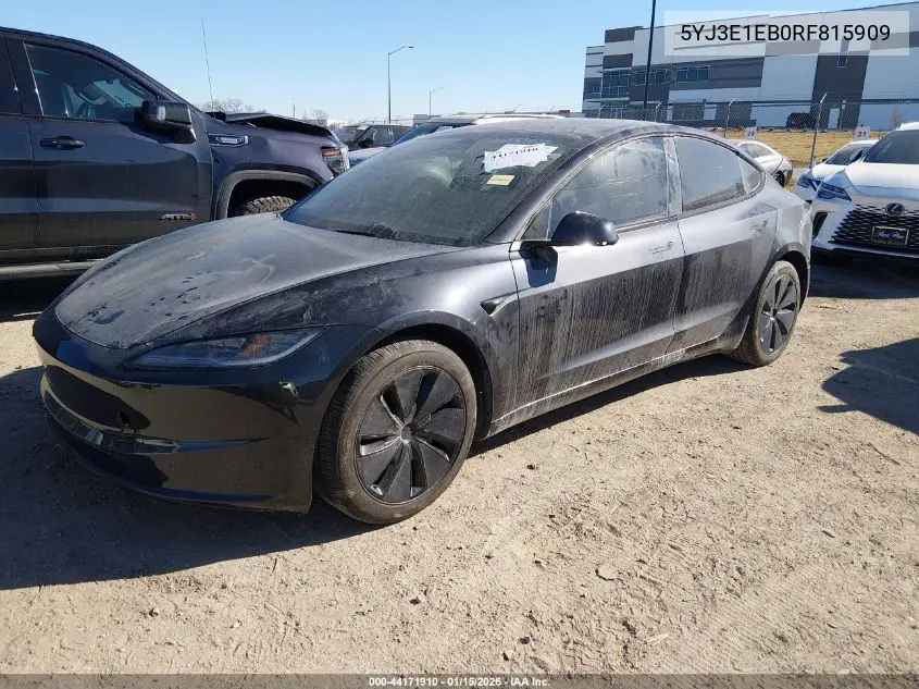 5YJ3E1EB0RF815909 2024 Tesla Model 3 Long Range Dual Motor All-Wheel Drive