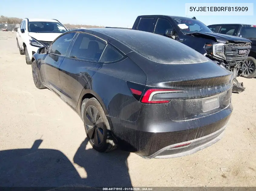 5YJ3E1EB0RF815909 2024 Tesla Model 3 Long Range Dual Motor All-Wheel Drive