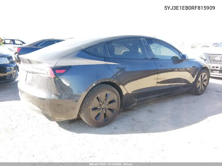 5YJ3E1EB0RF815909 2024 Tesla Model 3 Long Range Dual Motor All-Wheel Drive
