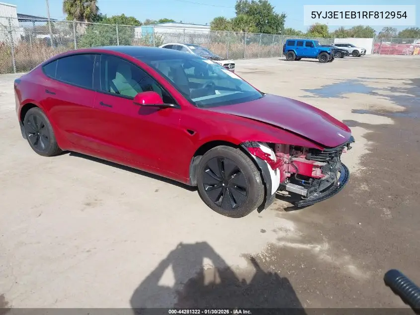 5YJ3E1EB1RF812954 2024 Tesla Model 3 Long Range Dual Motor All-Wheel Drive