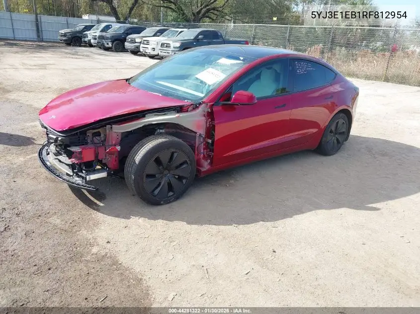 5YJ3E1EB1RF812954 2024 Tesla Model 3 Long Range Dual Motor All-Wheel Drive