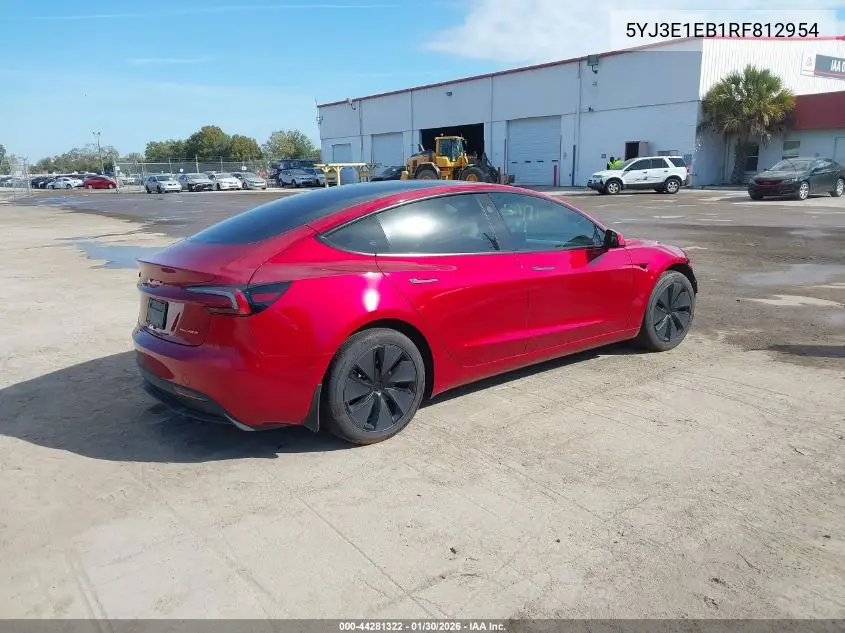 5YJ3E1EB1RF812954 2024 Tesla Model 3 Long Range Dual Motor All-Wheel Drive