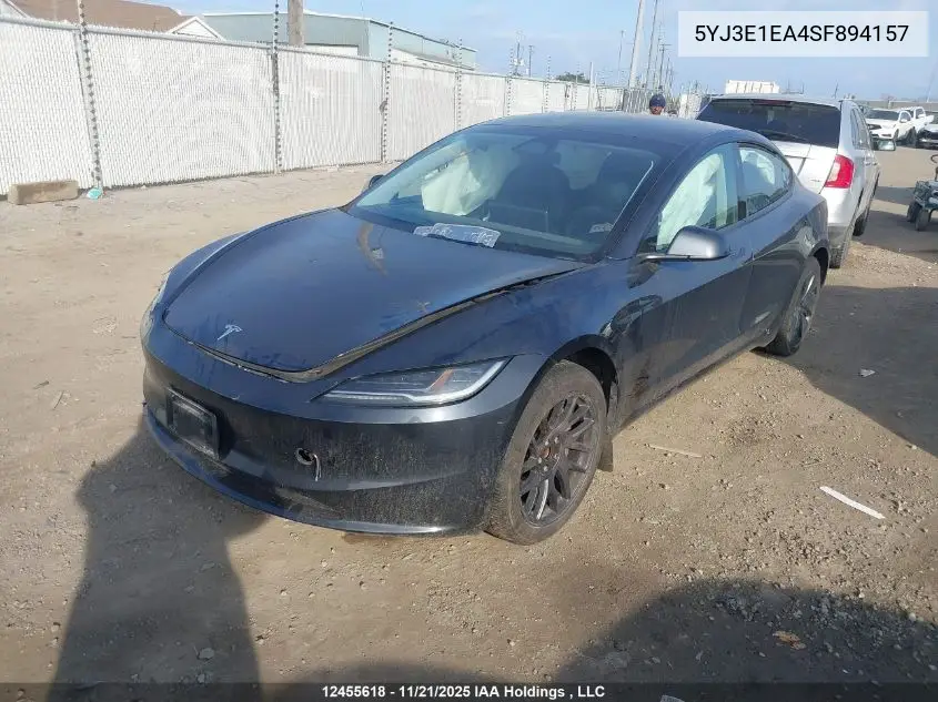 5YJ3E1EA4SF894157 2025 Tesla Model 3