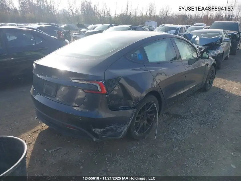 5YJ3E1EA4SF894157 2025 Tesla Model 3