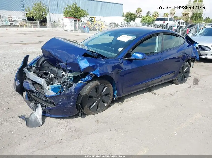 5YJ3E1EB9SF932149 2025 Tesla Model 3 Long Range All-Wheel Drive
