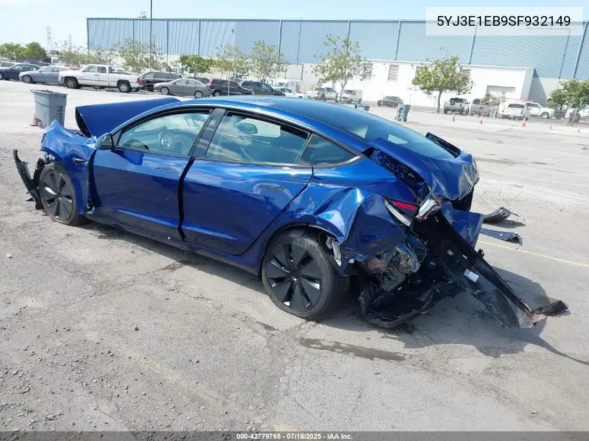 5YJ3E1EB9SF932149 2025 Tesla Model 3 Long Range All-Wheel Drive