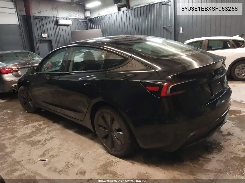 5YJ3E1EBXSF063268 2025 Tesla Model 3 Long Range All-Wheel Drive