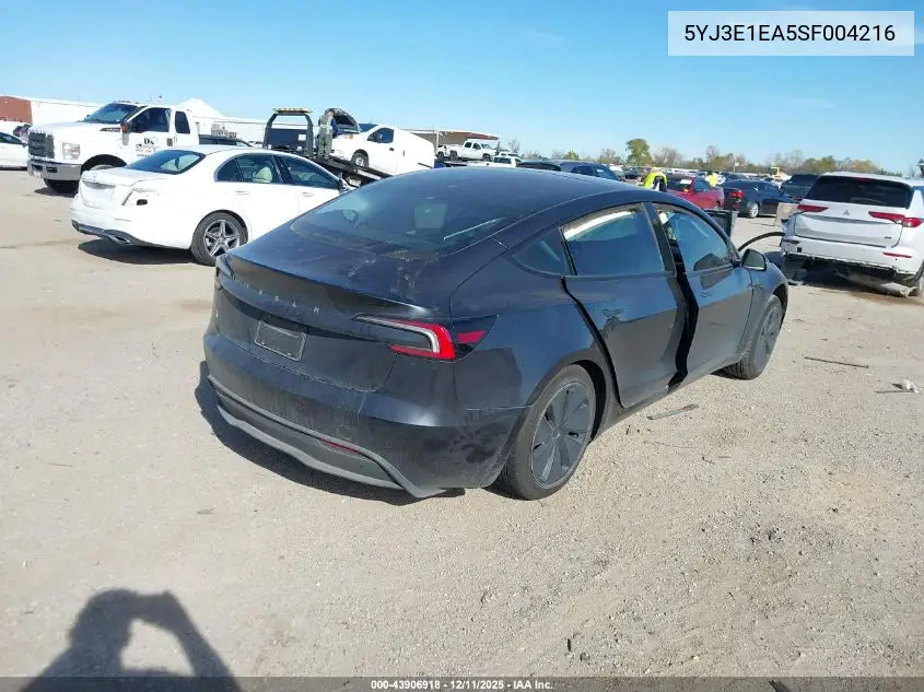5YJ3E1EA5SF004216 2025 Tesla Model 3