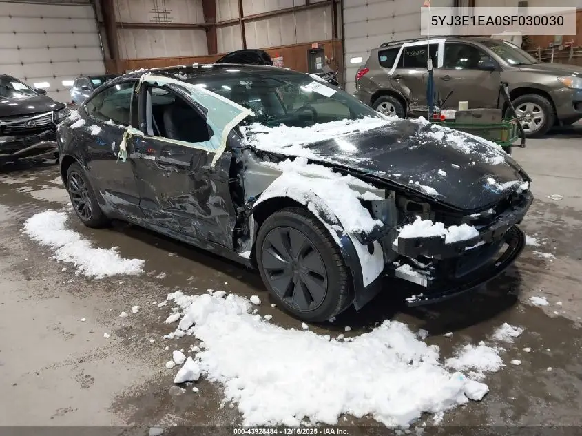 5YJ3E1EA0SF030030 2025 Tesla Model 3 Long Range Rear-Wheel Drive