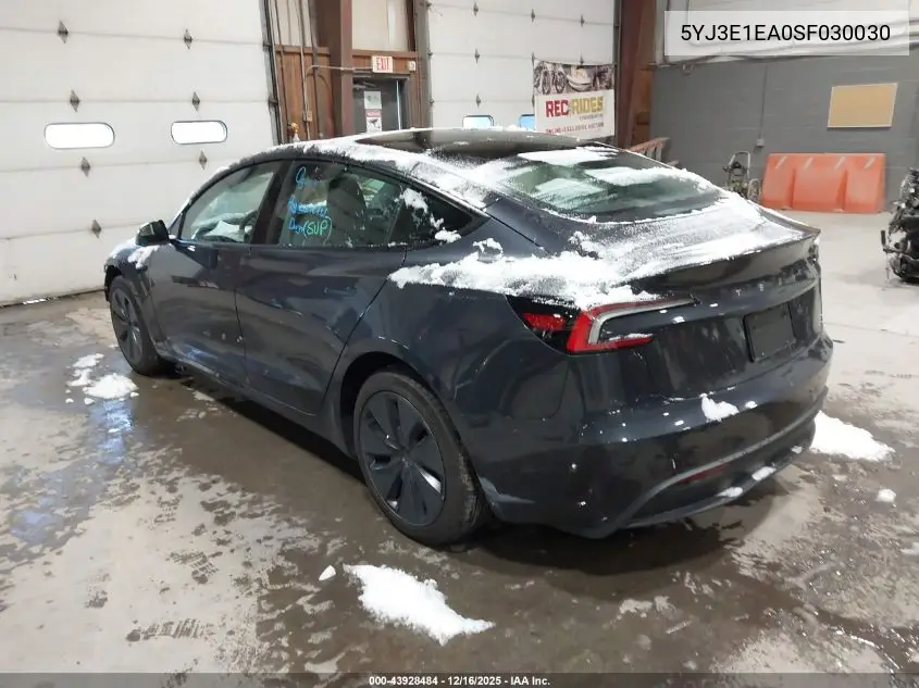 5YJ3E1EA0SF030030 2025 Tesla Model 3 Long Range Rear-Wheel Drive