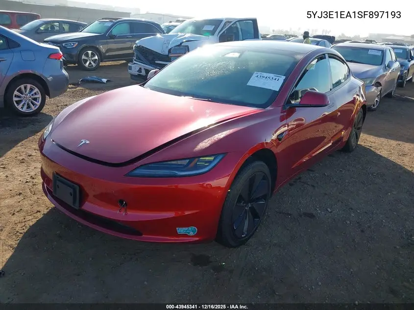5YJ3E1EA1SF897193 2025 Tesla Model 3 Long Range Rear-Wheel Drive/Standard Rear-Wheel Drive