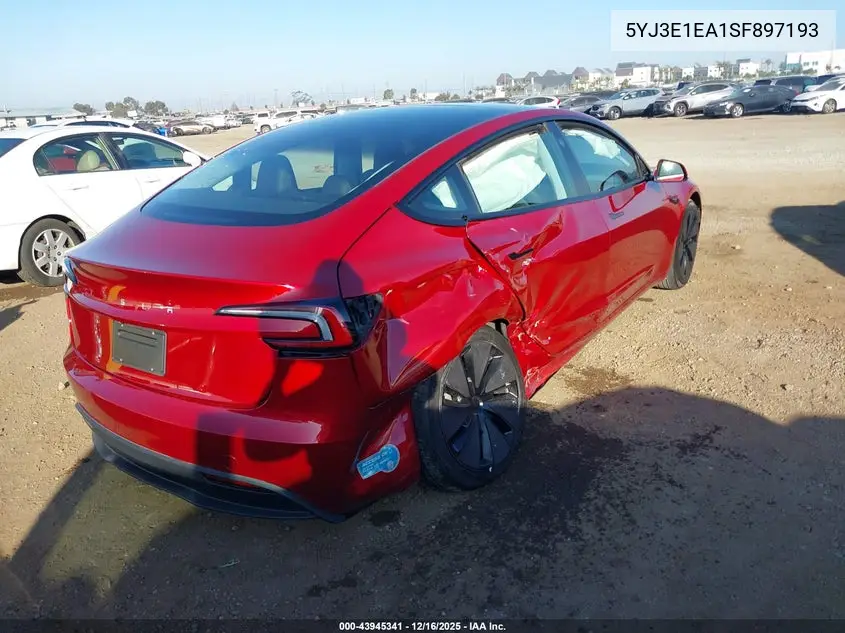 5YJ3E1EA1SF897193 2025 Tesla Model 3 Long Range Rear-Wheel Drive/Standard Rear-Wheel Drive