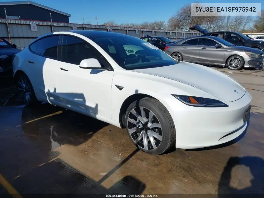 5YJ3E1EA1SF975942 2025 Tesla Model 3 Long Range Rear-Wheel Drive/Standard