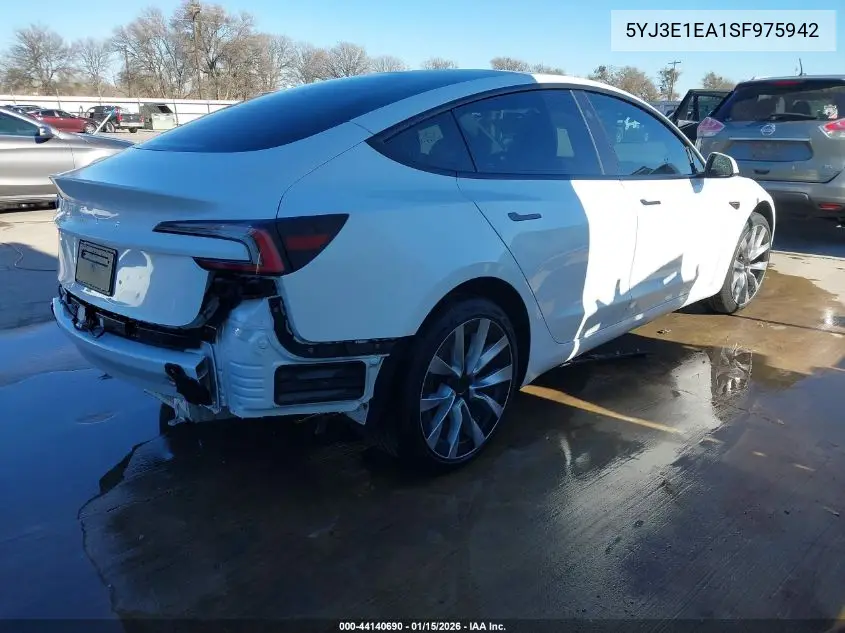 5YJ3E1EA1SF975942 2025 Tesla Model 3 Long Range Rear-Wheel Drive/Standard