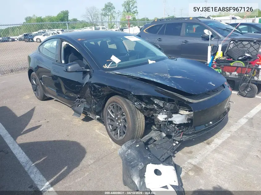 5YJ3E1EA8SF967126 2025 Tesla Model 3 Long Range Rear-Wheel Drive/Standard Rear-Wheel Drive