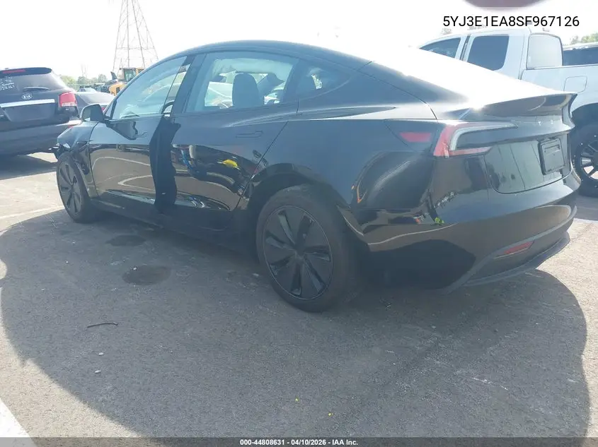 5YJ3E1EA8SF967126 2025 Tesla Model 3 Long Range Rear-Wheel Drive/Standard Rear-Wheel Drive