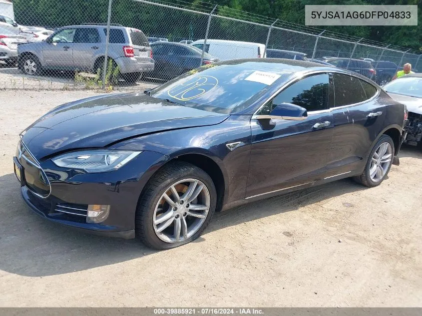 2013 Tesla Model S VIN: 5YJSA1AG6DFP04833 Lot: 39885921