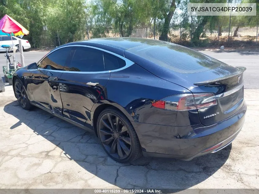 2013 Tesla Model S VIN: 5YJSA1CG4DFP20039 Lot: 40115259