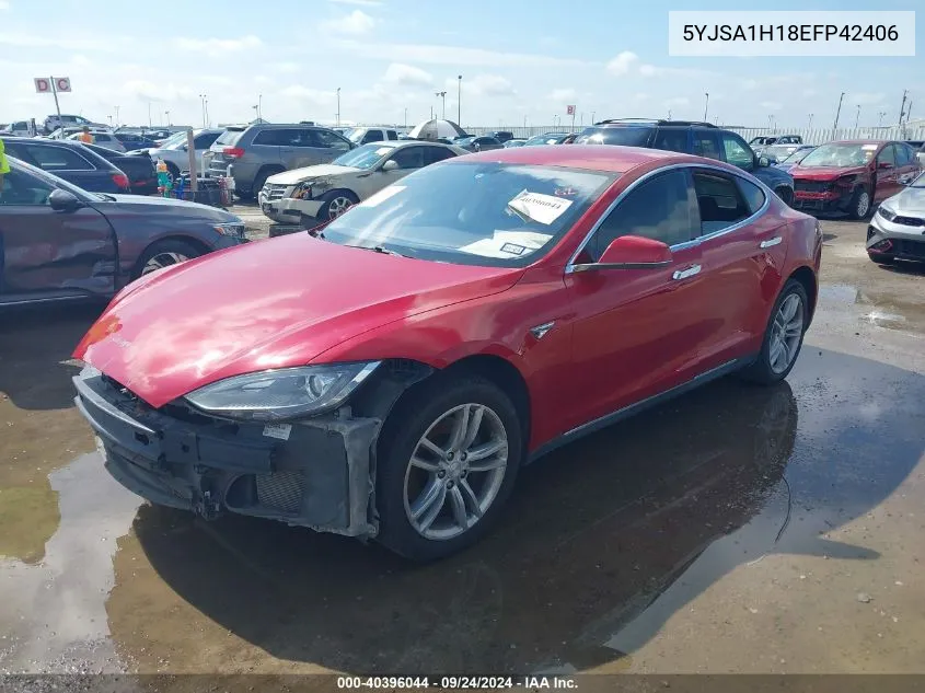 2014 Tesla Model S P85 VIN: 5YJSA1H18EFP42406 Lot: 40396044