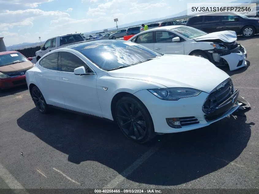 2015 Tesla Model S 60/70/85 VIN: 5YJSA1S16FFP72546 Lot: 40258465