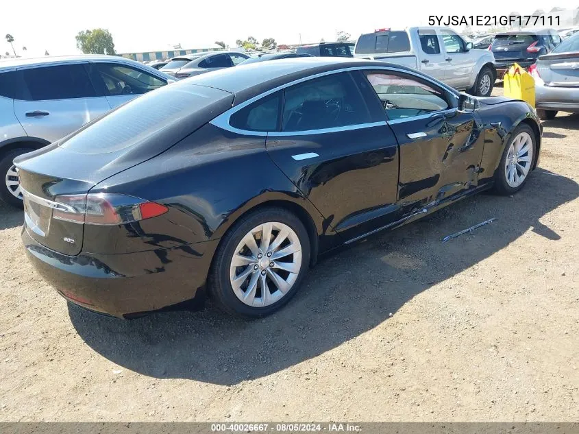 5YJSA1E21GF177111 2016 Tesla Model S 60D/70D/75D/85D/90D