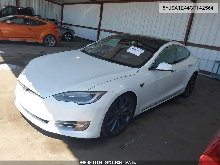 2016 Tesla Model S 90D/P100D/P85D/P90D VIN: 5YJSA1E44GF142564 Lot: 40169434