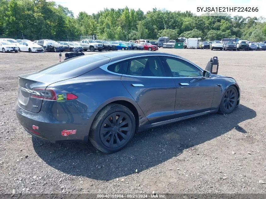 2017 Tesla Model S 100D/60D/75D/90D/P100D VIN: 5YJSA1E21HF224266 Lot: 40155984