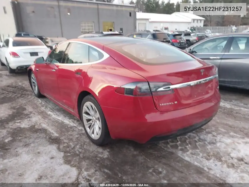 5YJSA1E22HF231257 2017 Tesla Model S 100D/60D/75D/90D/P100D