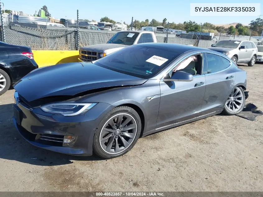 2019 Tesla Model S 100D/75D/Long Range/Standard Range VIN: 5YJSA1E28KF335033 Lot: 40523857