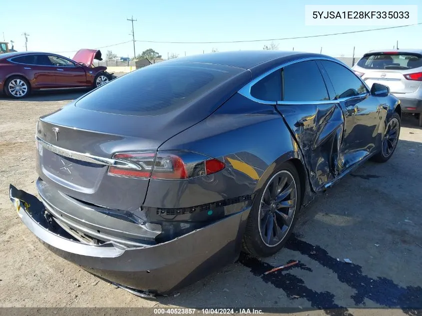 2019 Tesla Model S 100D/75D/Long Range/Standard Range VIN: 5YJSA1E28KF335033 Lot: 40523857