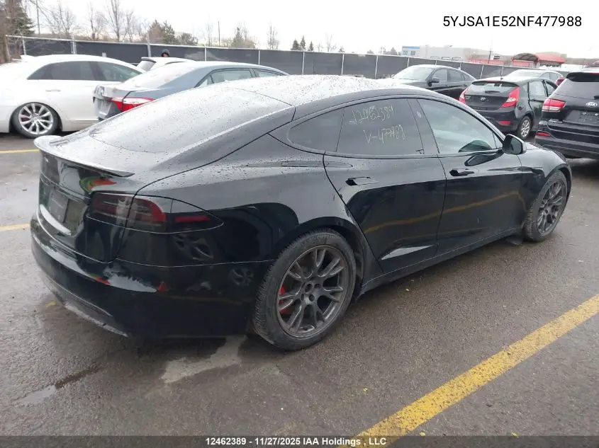 5YJSA1E52NF477988 2022 Tesla Model S