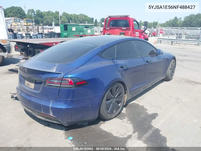 2022 Tesla Model S Dual Motor All-Wheel Drive VIN: 5YJSA1E56NF488427 Lot: 40192902