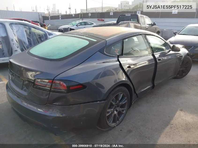 2023 Tesla Model S Dual Motor All-Wheel Drive/Standard Range VIN: 5YJSA1E55PF517225 Lot: 39906910