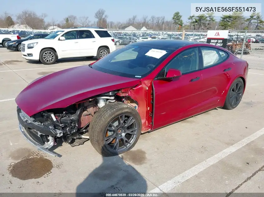 5YJSA1E56SF551473 2025 Tesla Model S Rear-Wheel Drive