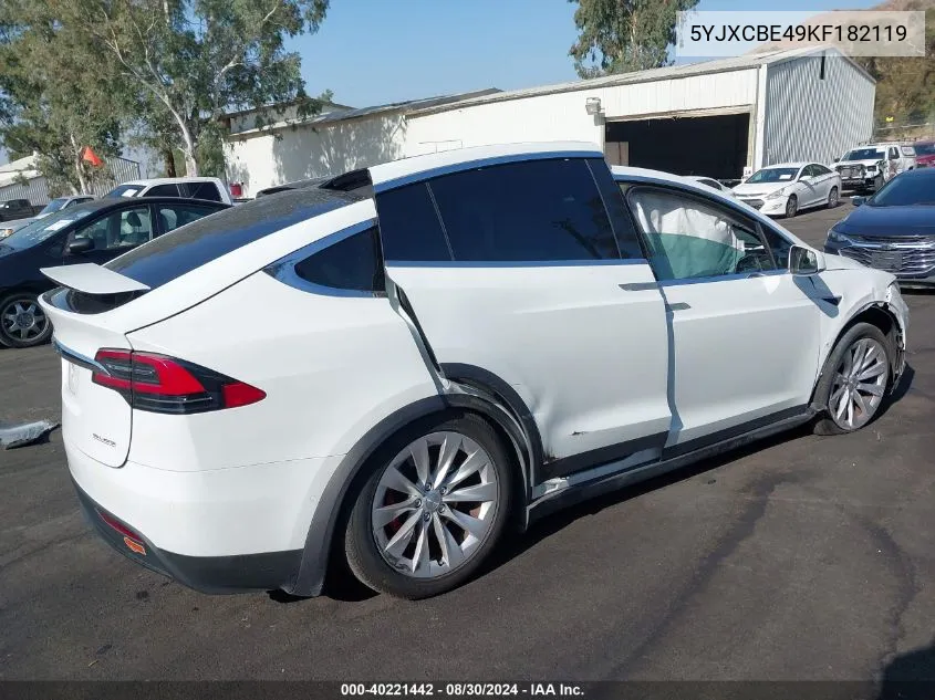 5YJXCBE49KF182119 2019 Tesla Model X P100D/Performance