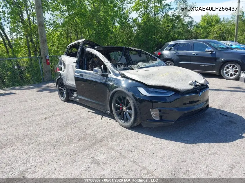 2020 Tesla Model X VIN: 5YJXCAE40LF266437 Lot: 11706907