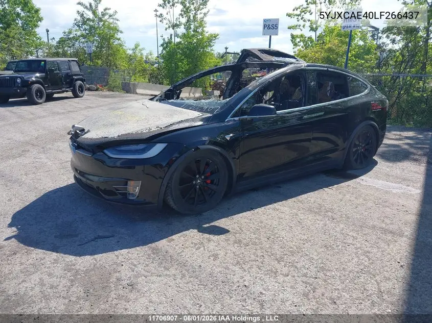 2020 Tesla Model X VIN: 5YJXCAE40LF266437 Lot: 11706907