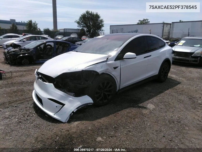 2023 Tesla Model X Dual Motor All-Wheel Drive/Standard Range VIN: 7SAXCAE52PF378545 Lot: 39970217