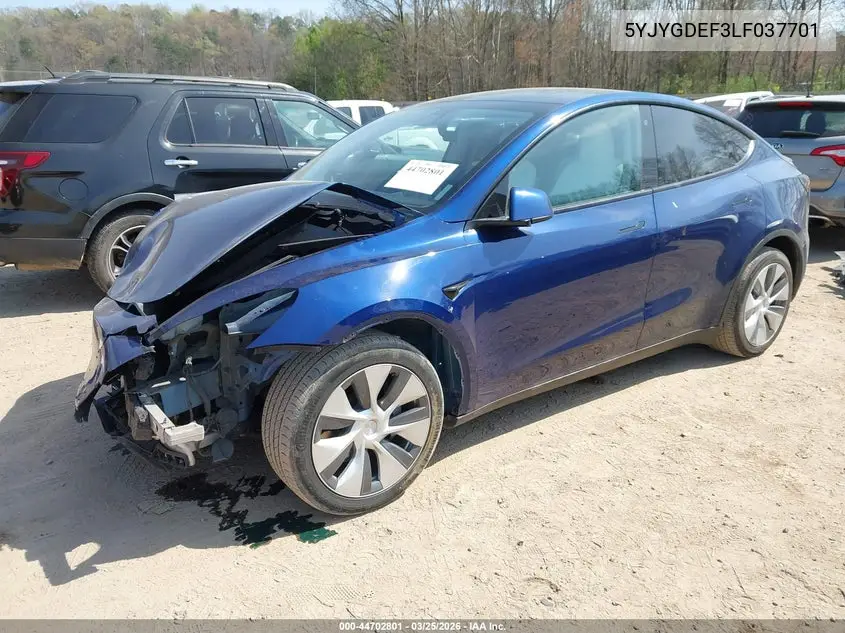 5YJYGDEF3LF037701 2020 Tesla Model Y Long Range Dual Motor All-Wheel Drive/Performance Dual Motor All-Wheel Drive