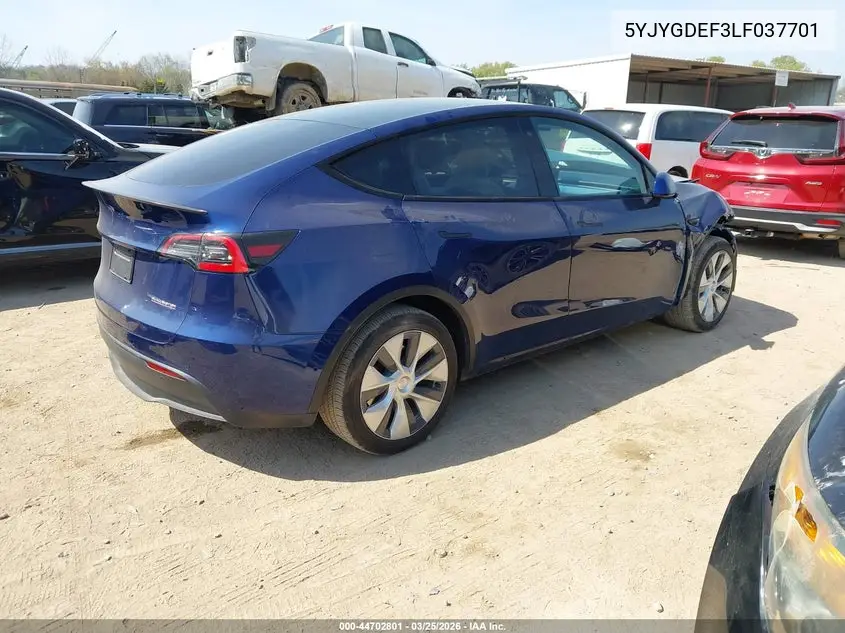 5YJYGDEF3LF037701 2020 Tesla Model Y Long Range Dual Motor All-Wheel Drive/Performance Dual Motor All-Wheel Drive