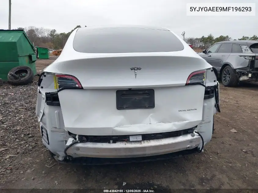 5YJYGAEE9MF196293 2021 Tesla Model Y Long Range Dual Motor All-Wheel Drive