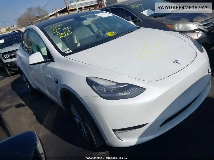 5YJYGAEE4MF157529 2021 Tesla Model Y Long Range Dual Motor All-Wheel Drive