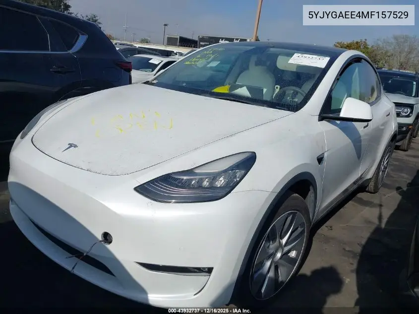 5YJYGAEE4MF157529 2021 Tesla Model Y Long Range Dual Motor All-Wheel Drive