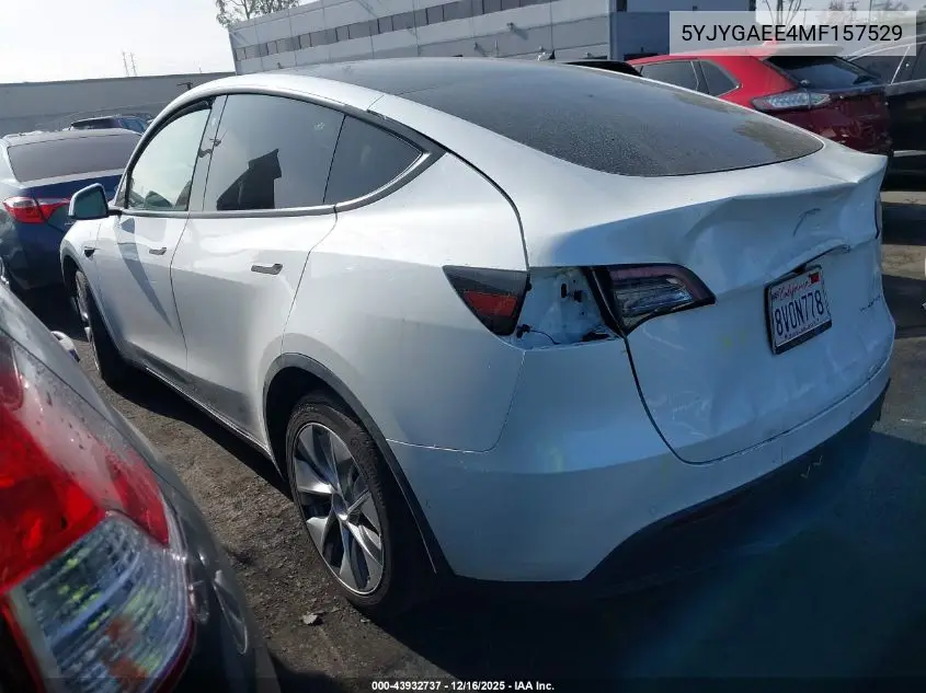 5YJYGAEE4MF157529 2021 Tesla Model Y Long Range Dual Motor All-Wheel Drive