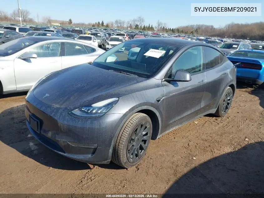 5YJYGDEE8MF209021 2021 Tesla Model Y Long Range Dual Motor All-Wheel Drive
