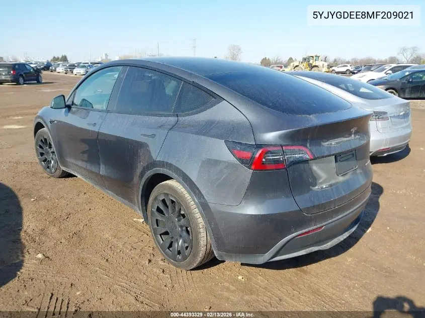 5YJYGDEE8MF209021 2021 Tesla Model Y Long Range Dual Motor All-Wheel Drive