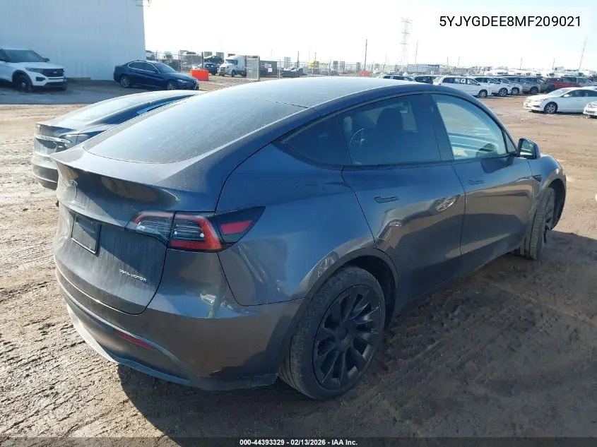 5YJYGDEE8MF209021 2021 Tesla Model Y Long Range Dual Motor All-Wheel Drive