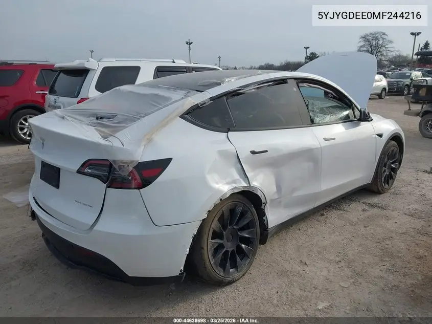 5YJYGDEE0MF244216 2021 Tesla Model Y Long Range Dual Motor All-Wheel Drive