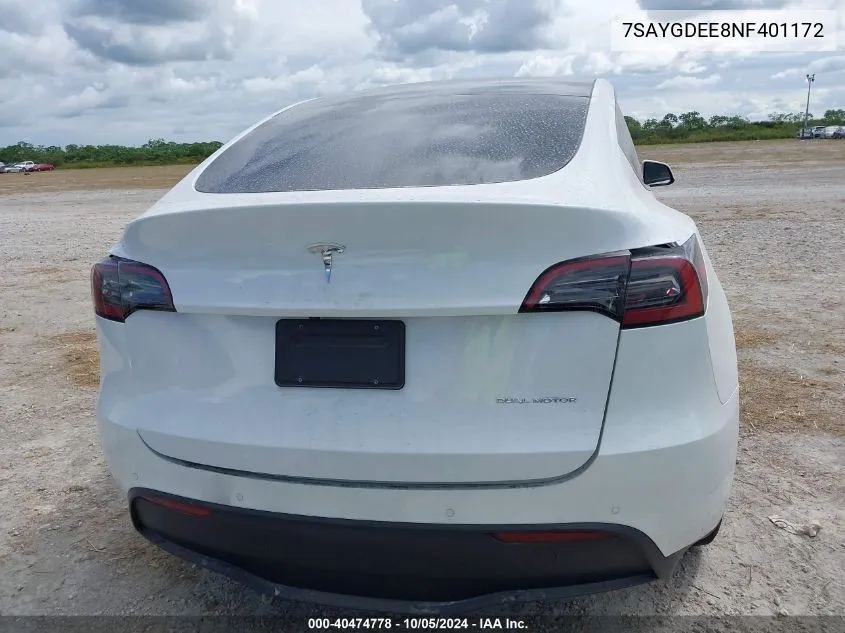 7SAYGDEE8NF401172 2022 Tesla Model Y